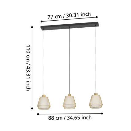 Eglo - Pakabinamas sietynas 3xE27/40W/230V