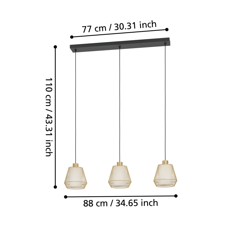 Eglo - Pakabinamas sietynas 3xE27/40W/230V