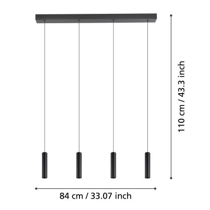 Eglo - LED Reguliuojamas pakabinamas sietynas 4xLED/5,4W/230V