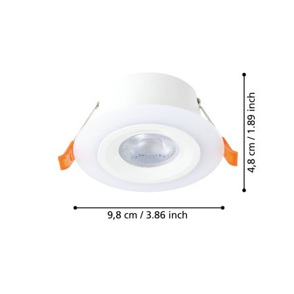 Eglo - LED įleidžiamas lubinis šviestuvas LED/4,8W/230V balta