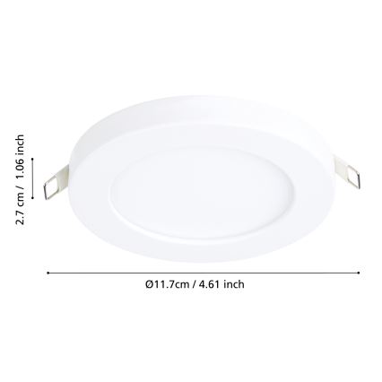 Eglo - LED įleidžiamas lubinis šviestuvas LED/5,5W/230V 3000K balta