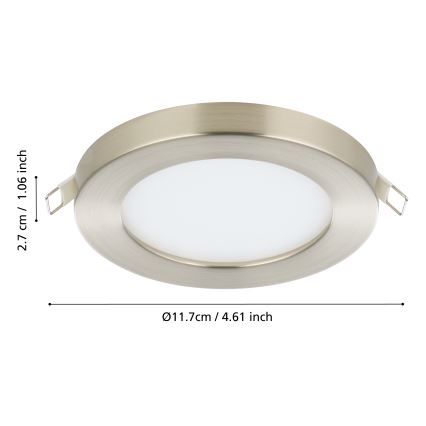 Eglo - LED įleidžiamas lubinis šviestuvas LED/5,5W/230V 3000K chromas