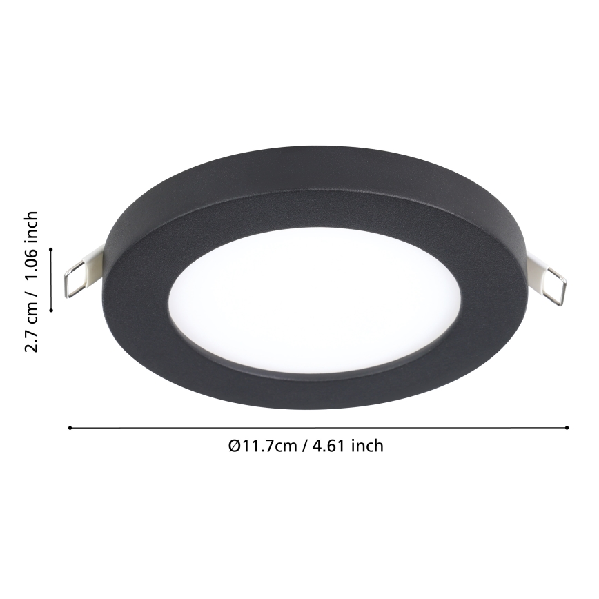 Eglo - LED įleidžiamas lubinis šviestuvas LED/5,5W/230V 4000K juoda