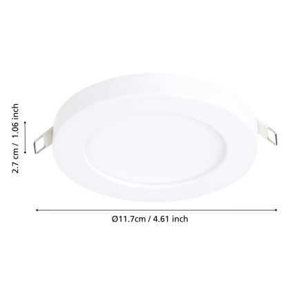 Eglo - LED įleidžiamas lubinis šviestuvas LED/5,5W/230V 4000K balta