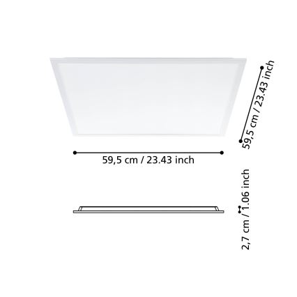 Eglo - LED paviršinė panelė LED/34,5W/230V 60x60 cm