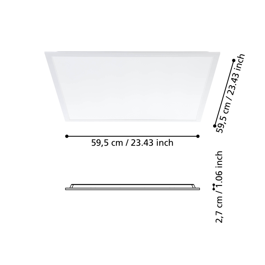 Eglo - LED paviršinė panelė LED/34,5W/230V 60x60 cm