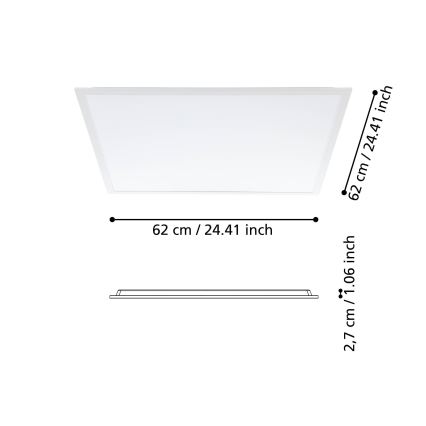 Eglo - LED Paviršinis panelis LED/33W/230V 62x62 cm