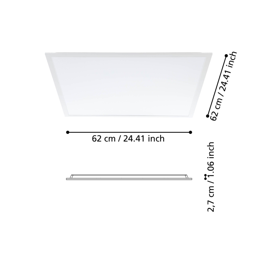 Eglo - LED Paviršinis panelis LED/33W/230V 62x62 cm
