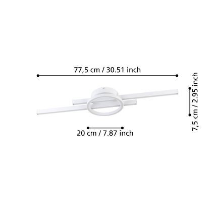 Eglo - RGBW Reguliuojamas lubinis šviestuvas LED/23,5W/230V 2700-6500K balta + nuotolinio valdymo pultas