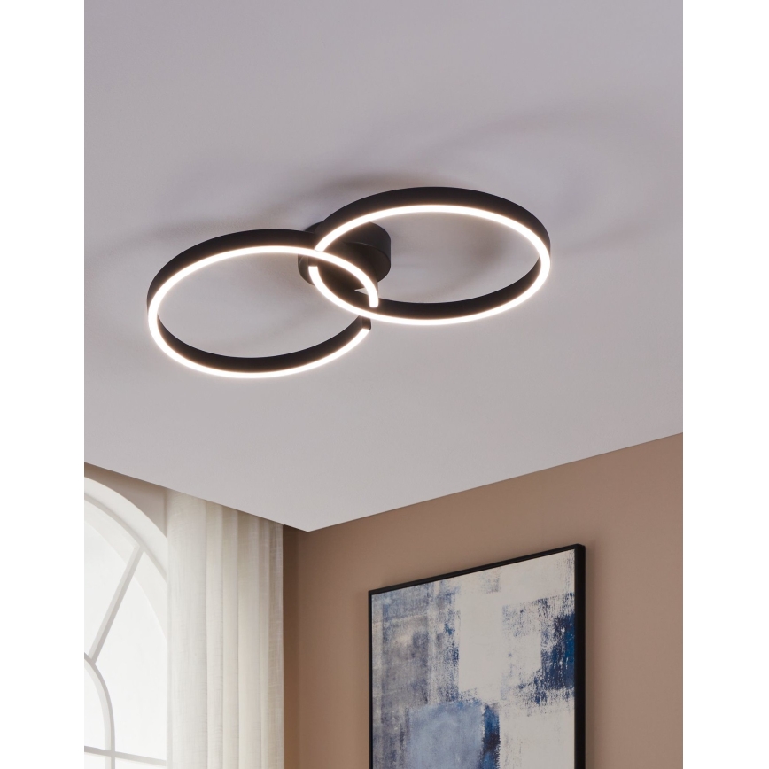 Eglo 900955 - LED RGBW Reguliuojamas lubinis šviestuvas LED/19,5W/230V 2700-6500K juoda + nuotolinio valdymo pultas