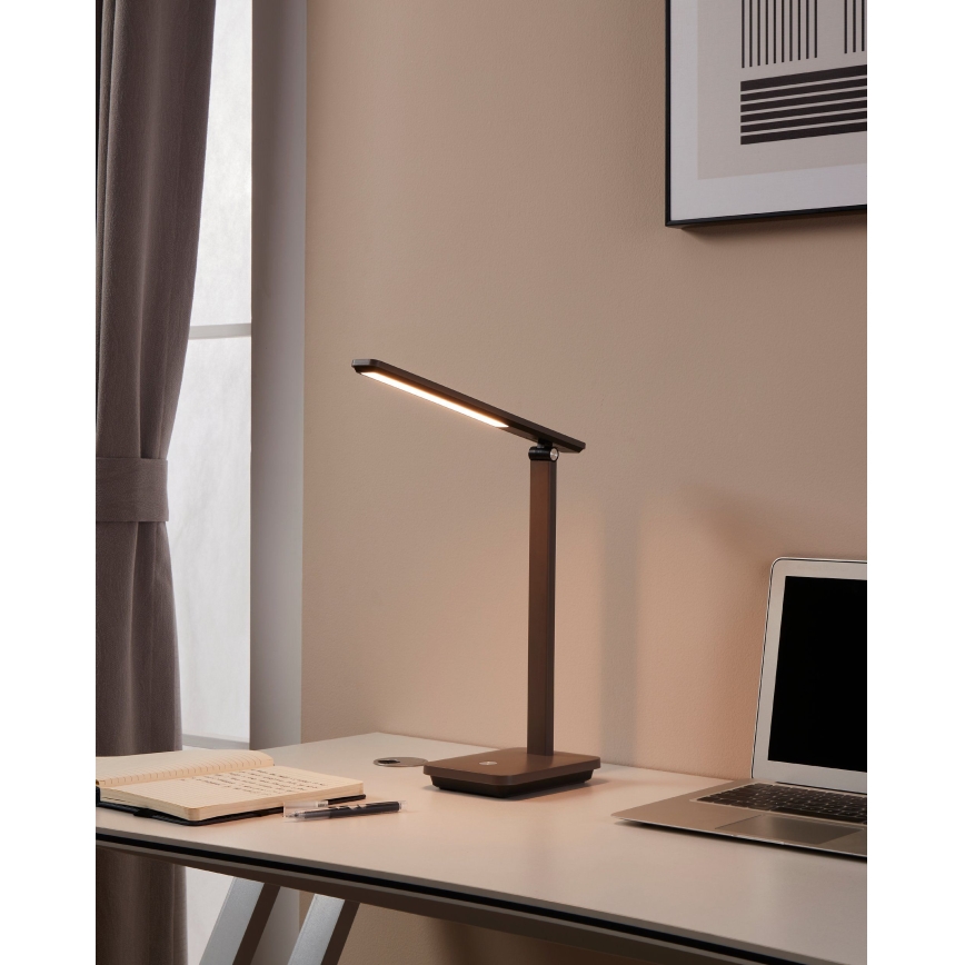 Eglo - LED Pritemdomas įkraunamas stalinis šviestuvas LED/3,6W/5V 1800mAh ruda