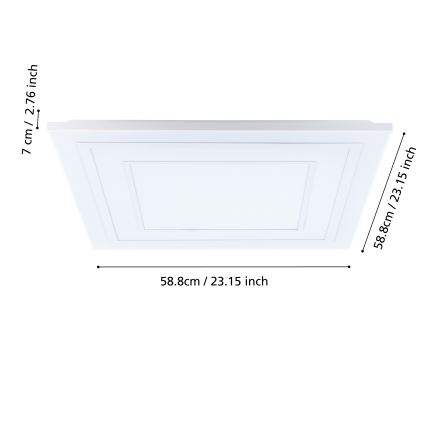 Eglo - LED RGBW Reguliuojamas lubinis šviestuvas LED/29W/230V 3000-6500K + nuotolinio valdymo pultas