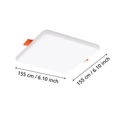 Eglo - LED lubinis vonios šviestuvas LED/11,5W/230V 15,5x15,5 cm IP65