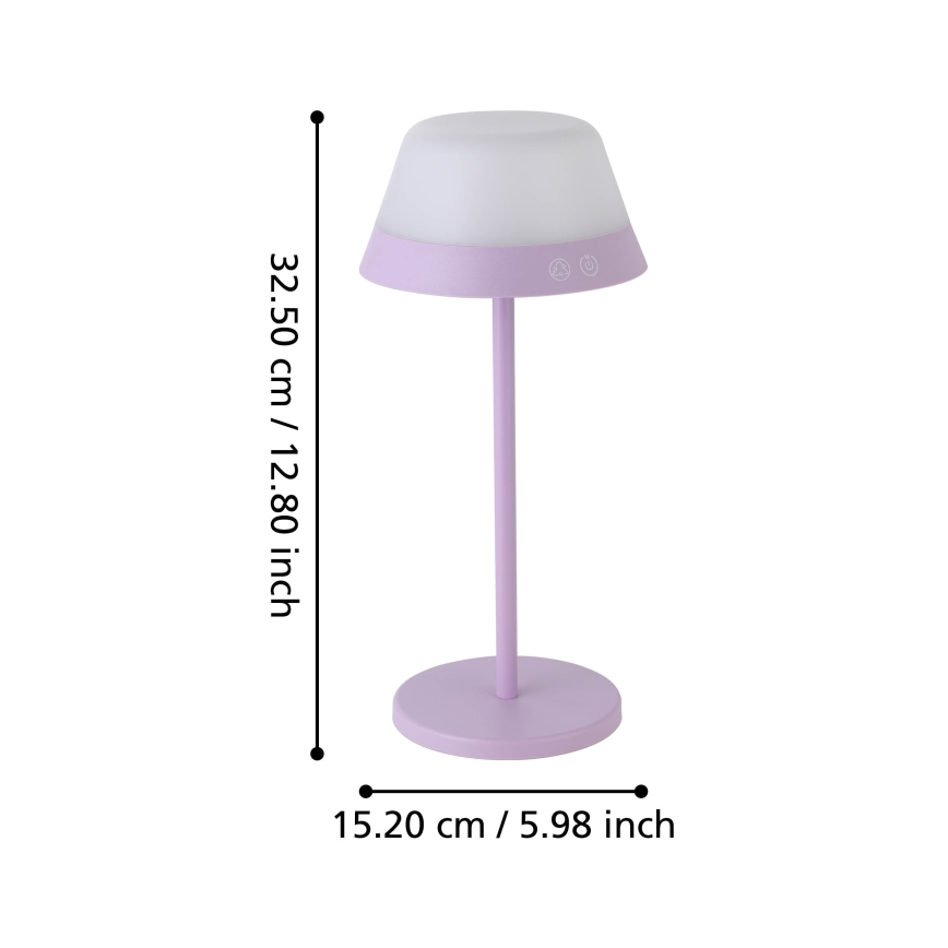 Eglo - LED RGBW Pritemdomas jutiklinis lauko šviestuvas 2in1 LED/1,5W/5V 2600 mAh IP54 violetinė