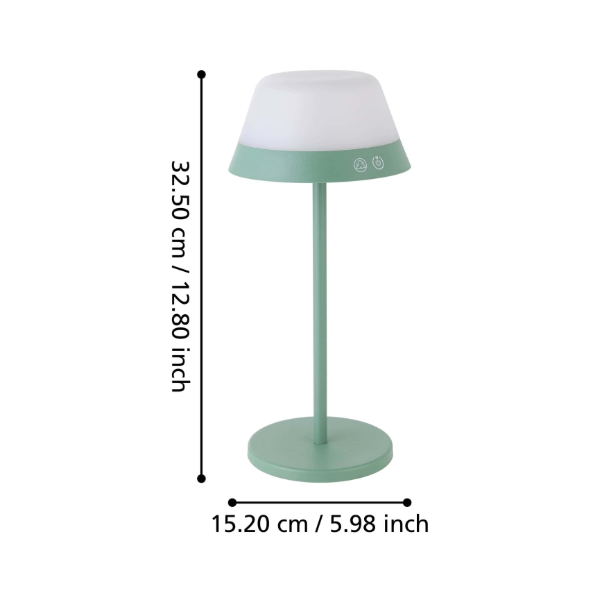 Eglo - LED RGBW Pritemdomas jutiklinis lauko šviestuvas 2in1 LED/1,5W/5V 2600 mAh IP54 žalia