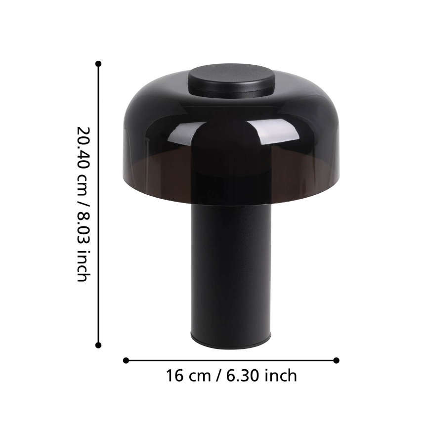 Eglo - LED Pritemdomas jutiklinis lauko šviestuvas LED/2,25W/5V 2400-4000K 5200 mAh IP44 juoda