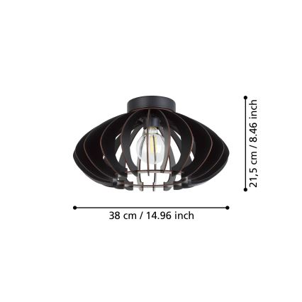 Eglo - Lubinis šviestuvas 1xE27/40W/230V diametras 38 cm juoda