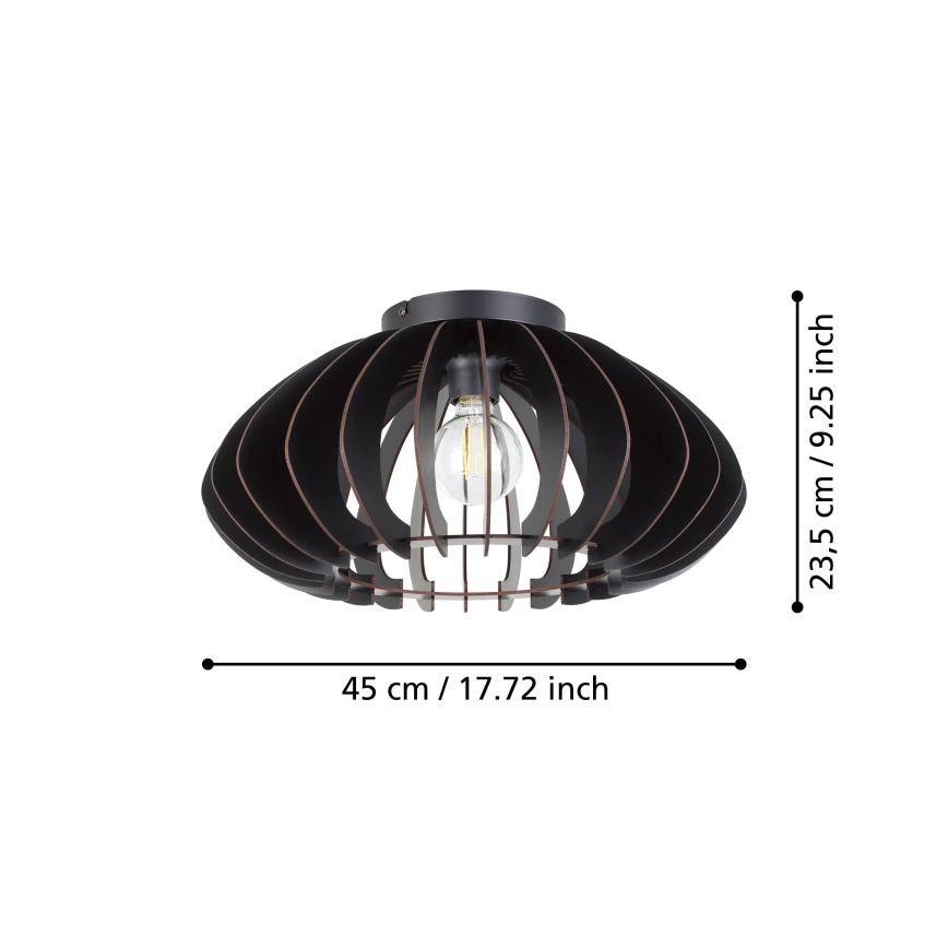 Eglo - Lubinis šviestuvas 1xE27/40W/230V diametras 45 cm juoda