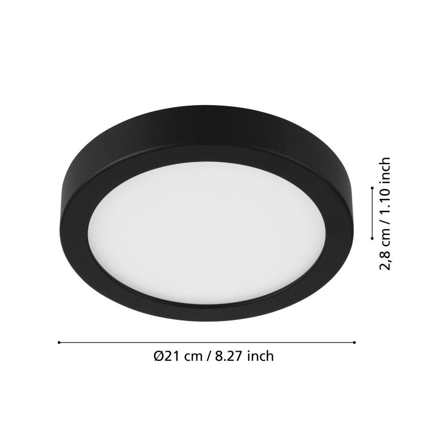 Eglo - LED lubinis šviestuvas su jutikliu LED/17W/230V 3000K juoda