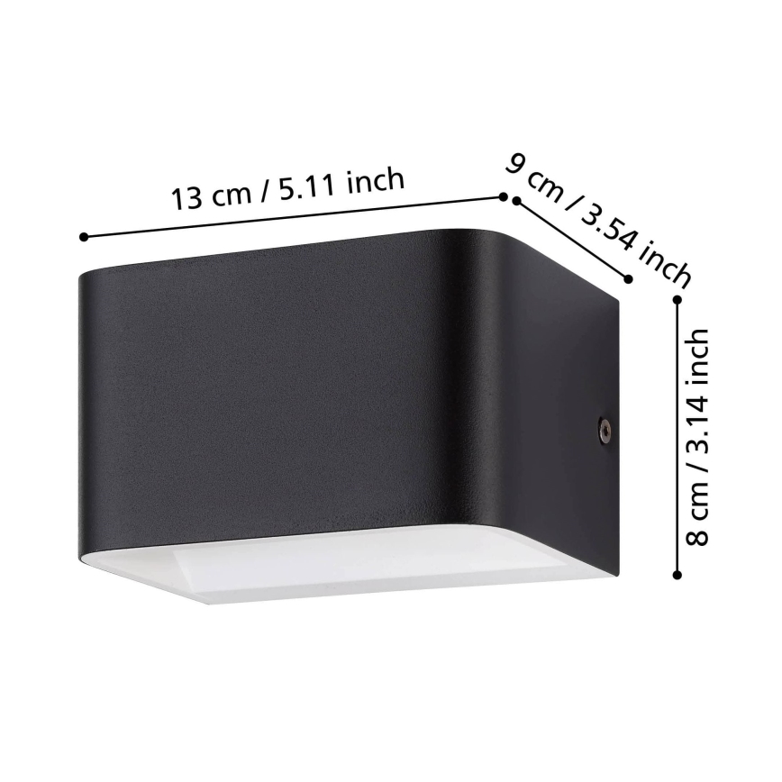 Eglo - LED sieninis šviestuvas LED/6W/230V 3000K juoda