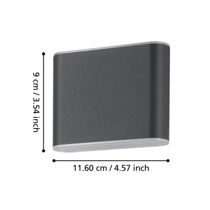 Eglo - LED sieninis lauko šviestuvas 2xLED/2,9W/230V 3000K/4000K/6500K IP65