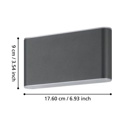Eglo - LED sieninis lauko šviestuvas 2xLED/5,8W/230V IP65