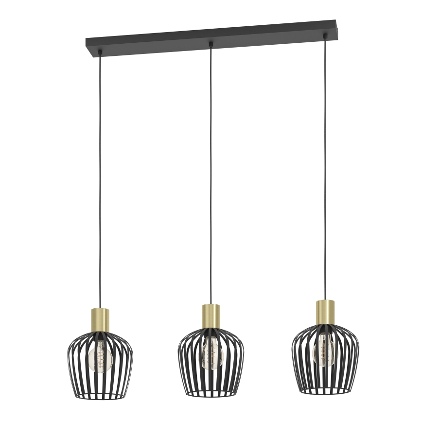 Eglo - Pakabinamas sietynas 3xE27/40W/230V juoda/auksas