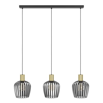 Eglo - Pakabinamas sietynas 3xE27/40W/230V juoda/auksas