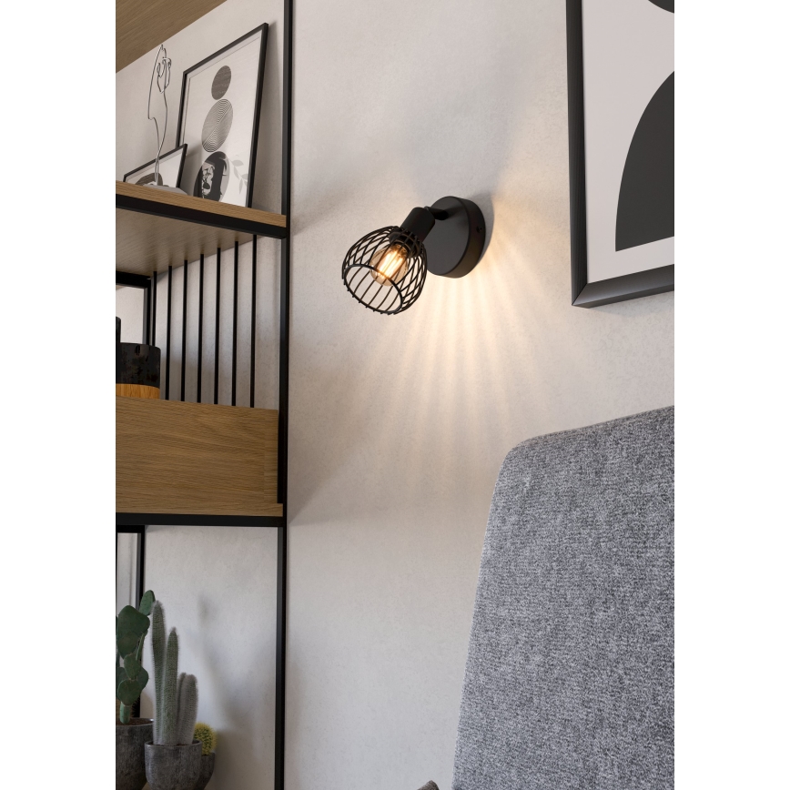 Eglo - Sieninis šviestuvas 1xE14/40W/230V juoda