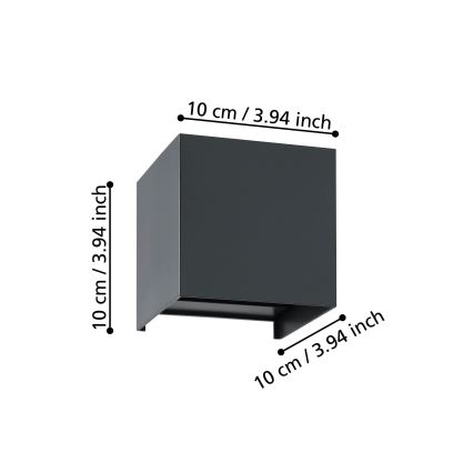 Eglo - LED sieninis šviestuvas 2xLED/1,5W/230V 3000K juoda