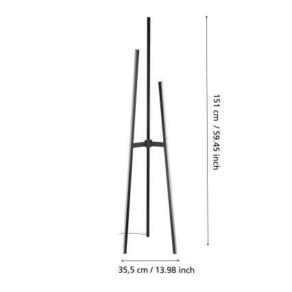 Eglo - LED grindinis šviestuvas LED/30W/230V juodas
