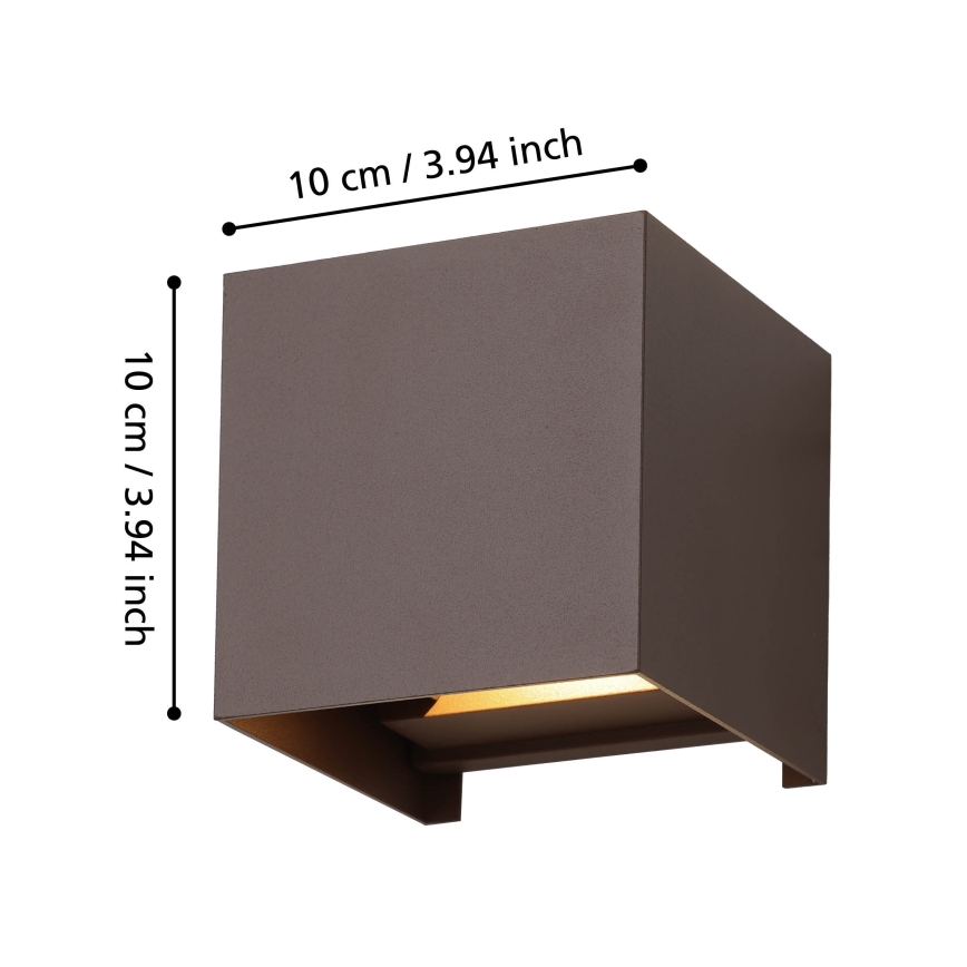 Eglo - LED sieninis lauko šviestuvas 2xLED/2,8W/230V IP54 ruda