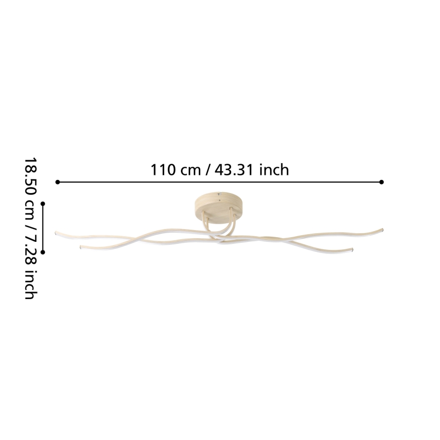 Eglo - LED lubinis šviestuvas LED/37W/230V rudas