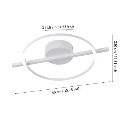 Eglo - LED RGBW Reguliuojamas lubinis šviestuvas LED/17W/230V 2700-6500K balta + nuotolinio valdymo pultas