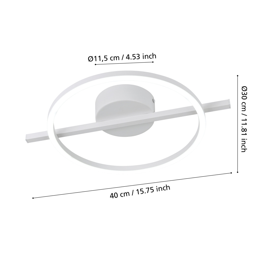Eglo - LED RGBW Reguliuojamas lubinis šviestuvas LED/17W/230V 2700-6500K balta + nuotolinio valdymo pultas
