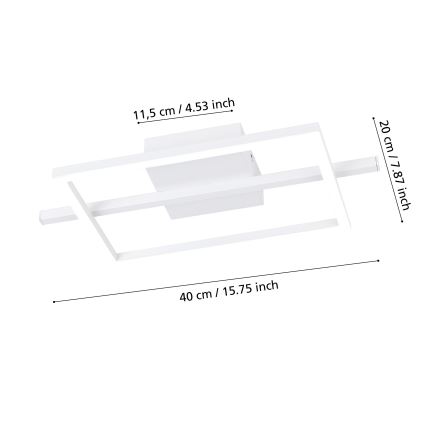 Eglo - LED RGBW Reguliuojamas lubinis šviestuvas LED/17W/230V 2700-6500K balta + nuotolinio valdymo pultas