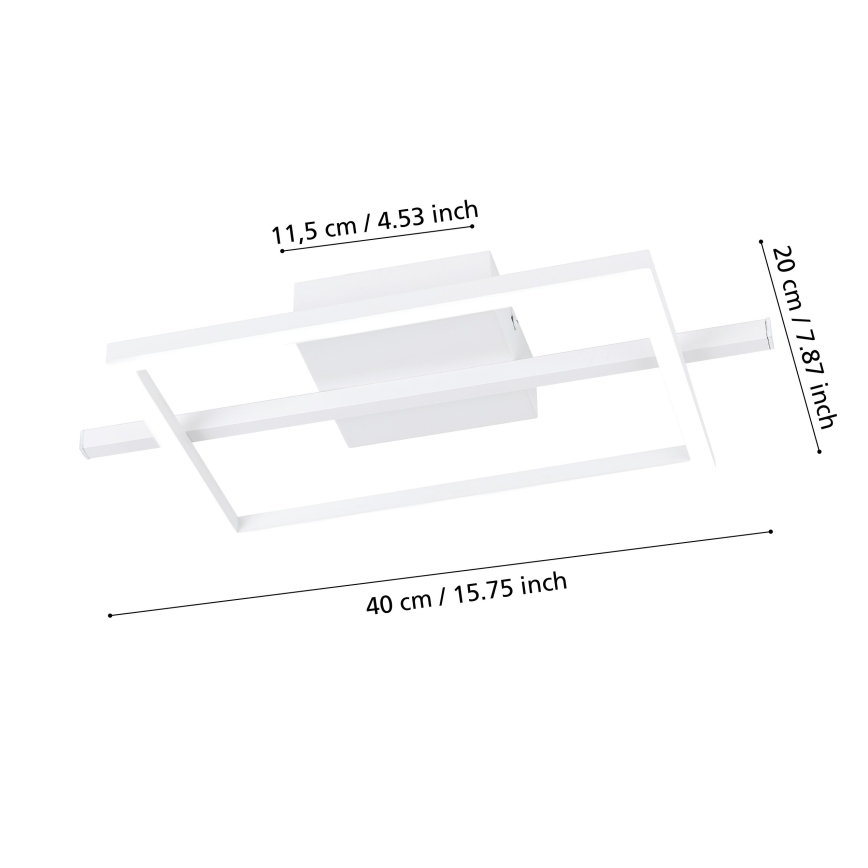 Eglo - LED RGBW Reguliuojamas lubinis šviestuvas LED/17W/230V 2700-6500K balta + nuotolinio valdymo pultas
