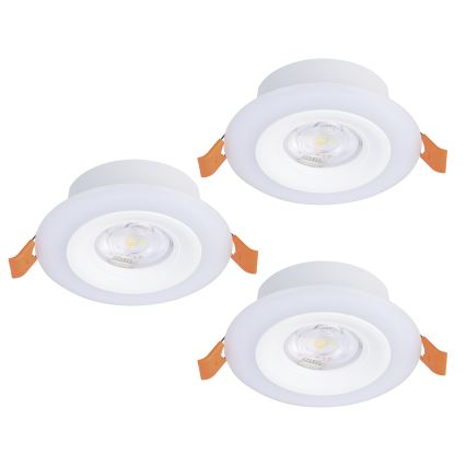 Eglo - KOMPLEKTAS 3xLED RGBW Pritemdomas įleidžiamas lubinis vonios šviestuvas 3xLED/3,8W/230V 2700-6500K IP44 + nuotolinio valdymo pultas