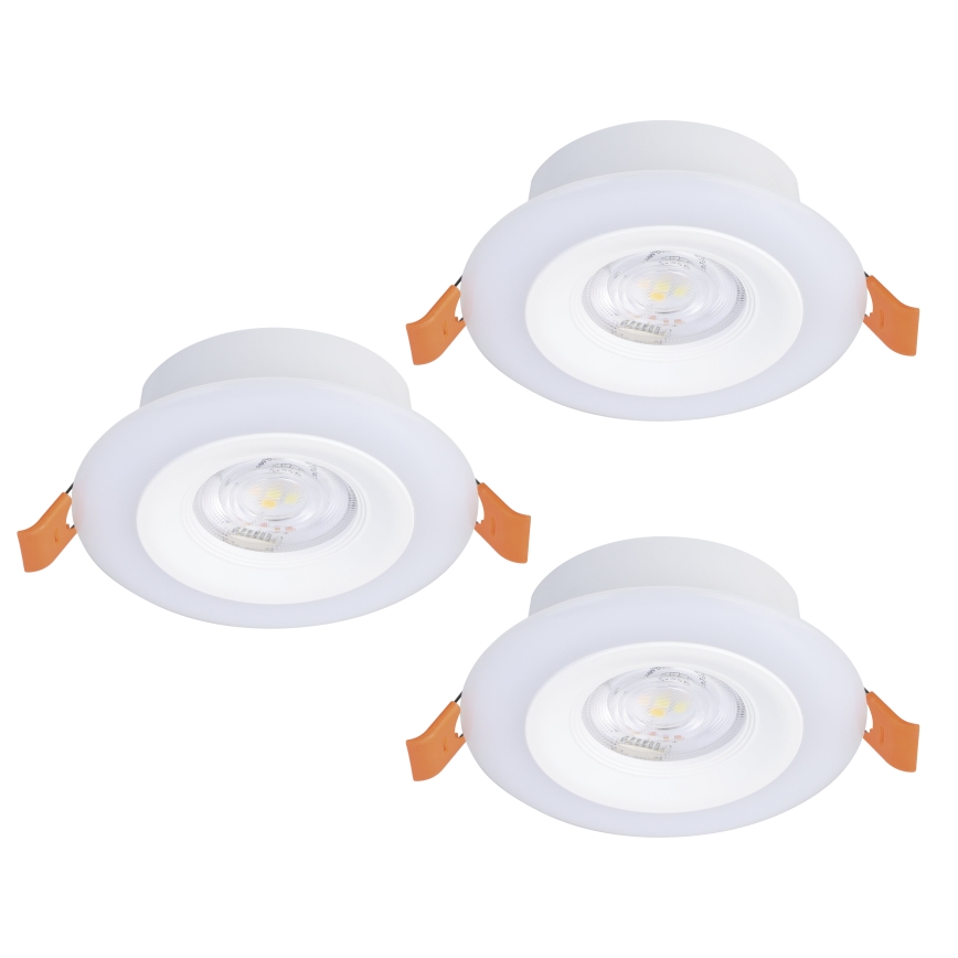 Eglo - KOMPLEKTAS 3xLED RGBW Pritemdomas įleidžiamas lubinis vonios šviestuvas 3xLED/3,8W/230V 2700-6500K IP44 + nuotolinio valdymo pultas