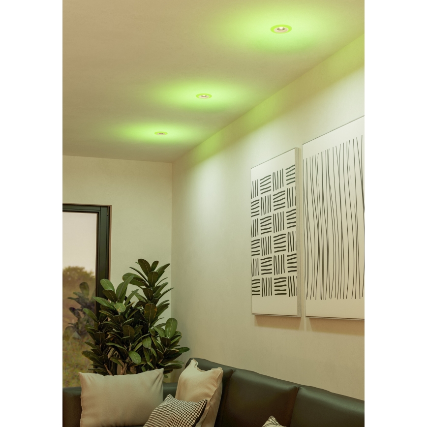 Eglo - KOMPLEKTAS 3xLED RGBW Pritemdomas įleidžiamas lubinis vonios šviestuvas 3xLED/3,8W/230V 2700-6500K IP44 + nuotolinio valdymo pultas