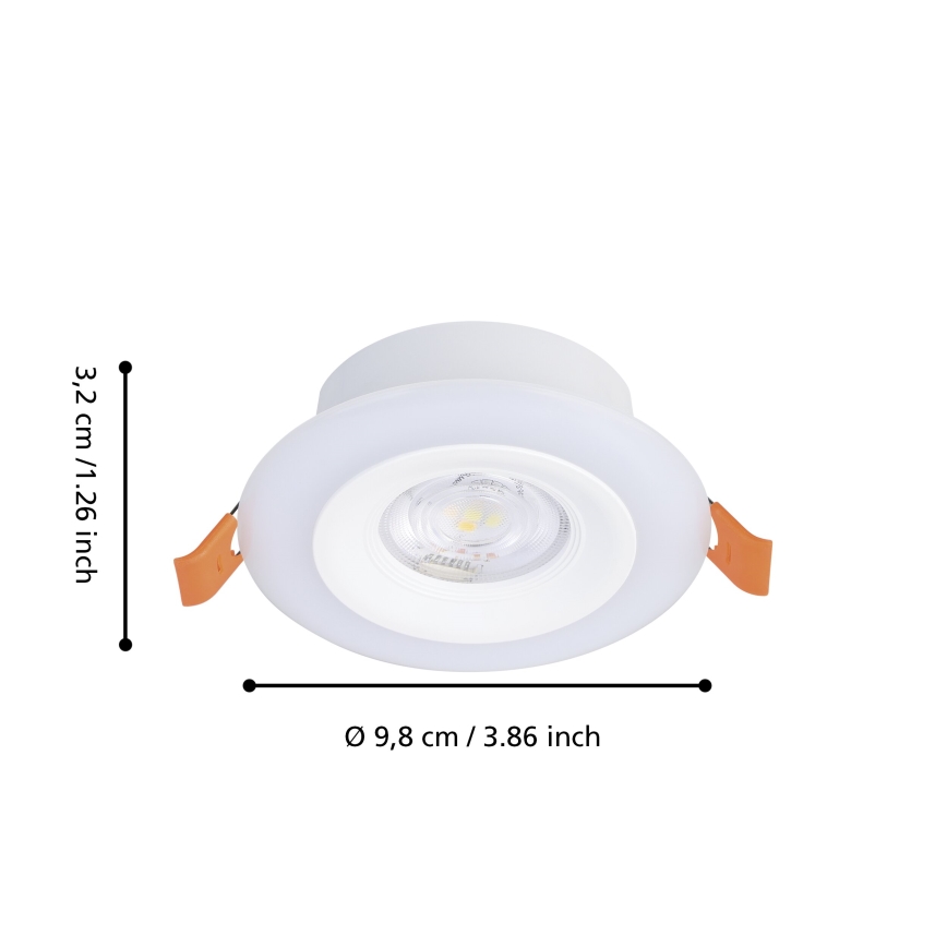 Eglo - KOMPLEKTAS 3xLED RGBW Pritemdomas įleidžiamas lubinis vonios šviestuvas 3xLED/3,8W/230V 2700-6500K IP44 + nuotolinio valdymo pultas