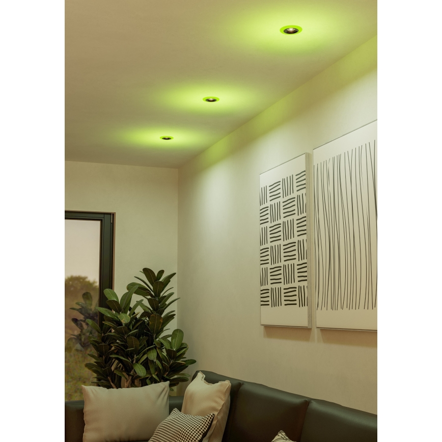 Eglo - KOMPLEKTAS 3x LED RGBW Pritemdomas įleidžiamas lubinis vonios šviestuvas 3xLED/3,8W/230V 2700-6500K IP44 + nuotolinio valdymo pultas