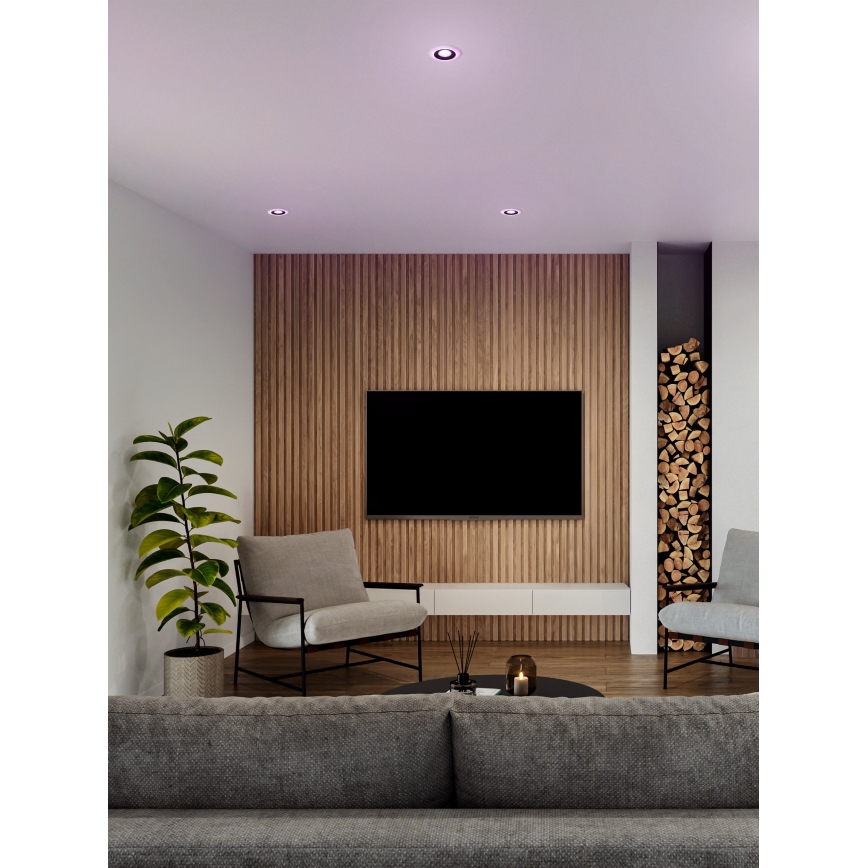 Eglo - KOMPLEKTAS 3x LED RGBW Pritemdomas įleidžiamas lubinis vonios šviestuvas 3xLED/3,8W/230V 2700-6500K IP44 + nuotolinio valdymo pultas