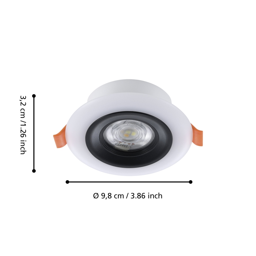 Eglo - KOMPLEKTAS 3x LED RGBW Pritemdomas įleidžiamas lubinis vonios šviestuvas 3xLED/3,8W/230V 2700-6500K IP44 + nuotolinio valdymo pultas
