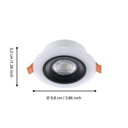 Eglo - Rinkinys 3 vnt. LED RGBW dimeriuojamų vonios įleidžiamų šviestuvų LED/3,8W/230V 2700-6500K IP44 + nuotolinis valdymas