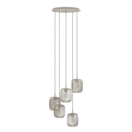 Eglo - Kabantis šviestuvas ant laido 5xE27/40W/230V smėlio spalvos
