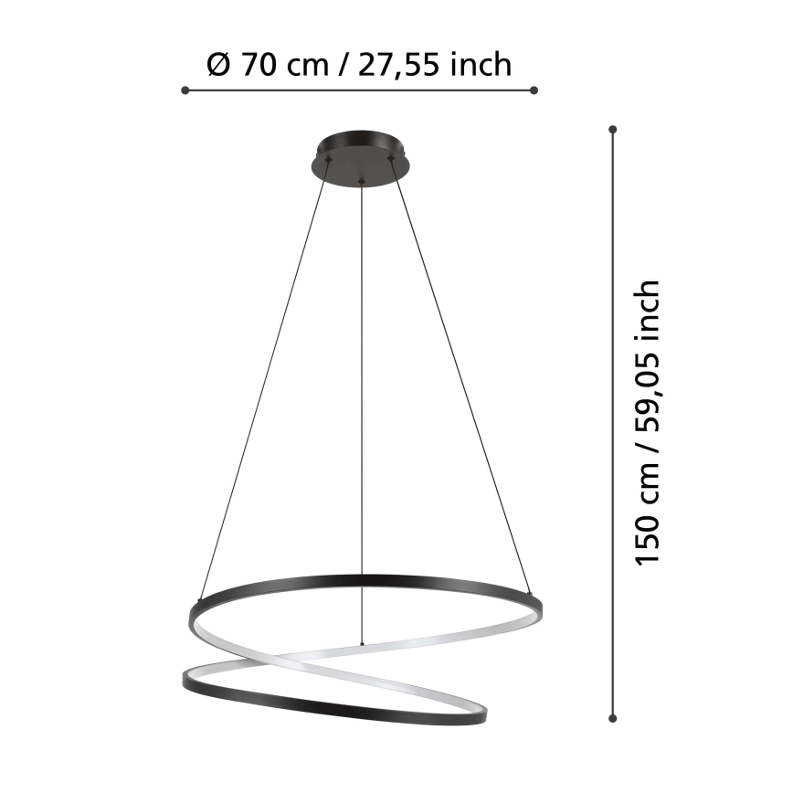Eglo - LED Pakabinamas sietynas LED/42W/230V 3000K juoda