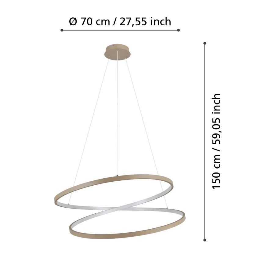 Eglo - LED Pakabinamas sietynas LED/42W/230V 3000K smėlio spalva