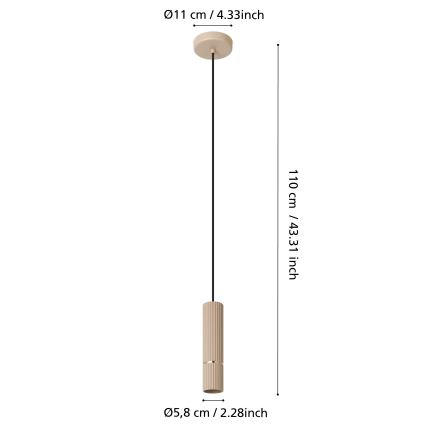 Eglo - LED Pakabinamas sietynas 1xGU10/5W/230V 3000K smėlio spalva