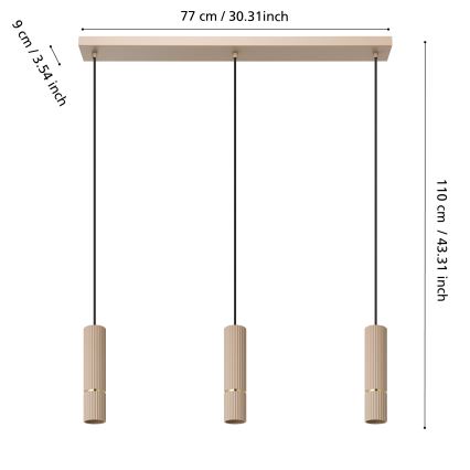 Eglo - LED Pakabinamas sietynas 3xGU10/5W/230V 3000K smėlio spalva